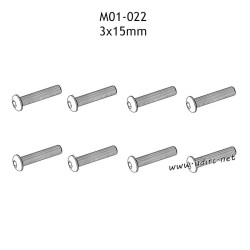 UDIRC 1001 1002 1002SE Parts 3x15mm Hexagon Socket Button Head Machine Screw M01-022