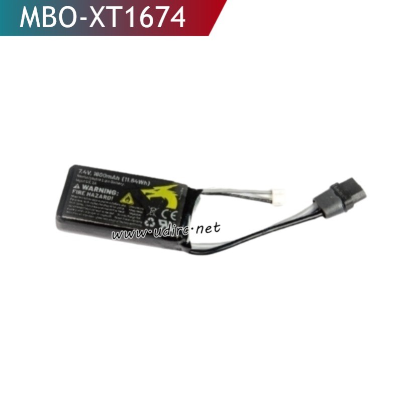 UDIRC M16 RC Car Parts 7.4V 1600mAh Battery XT Plug MBO-XT1674