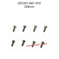 UDIRC UD1201 Parts 3x8MM HM Hexagon Socket Cup Head Machine Threaded Screws M01-010