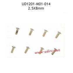 UDIRC UD1201 Parts 2.5X8MM KB Hexagon Socket Countersunk Head Machine Threaded Screws M01-014