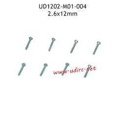 2.6X12MM HB Hexagon Socket Cup Head Self-Tapping Screws M01-004 Parts for UDIRC UD1202 RC Car