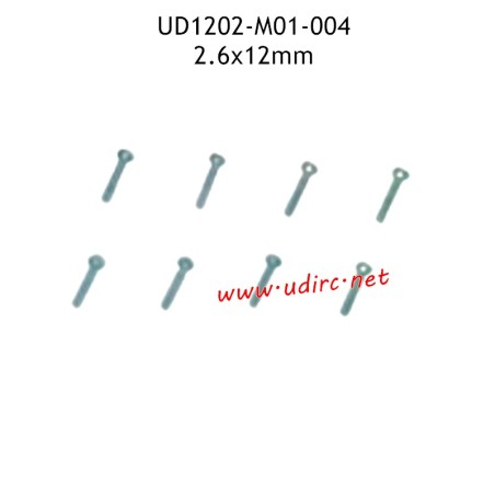 2.6X12MM HB Hexagon Socket Cup Head Self-Tapping Screws M01-004 Parts for UDIRC UD1202 RC Car