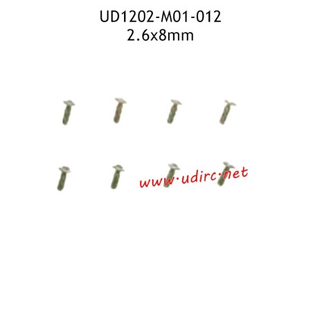 2.6X8MM KB Hexagon Socket Countersunk Head Self-Tapping Screws Parts M01-012 for UDIRC UD1202 RC Car