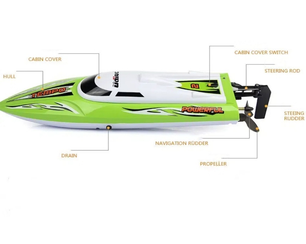 UDIRC UDI002 High Speed Remote Control Boat Green