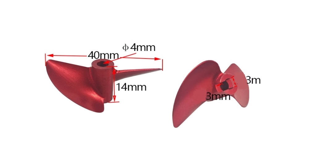 UDIRC_UDI005_RC_Boat_Upgrade_Parts_CNC_Propeller_Dimension_Overview