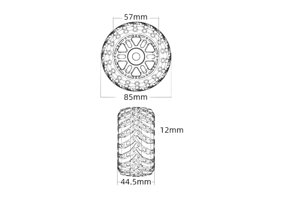 UDIRC M16 RC Car Parts Wheels Overview
