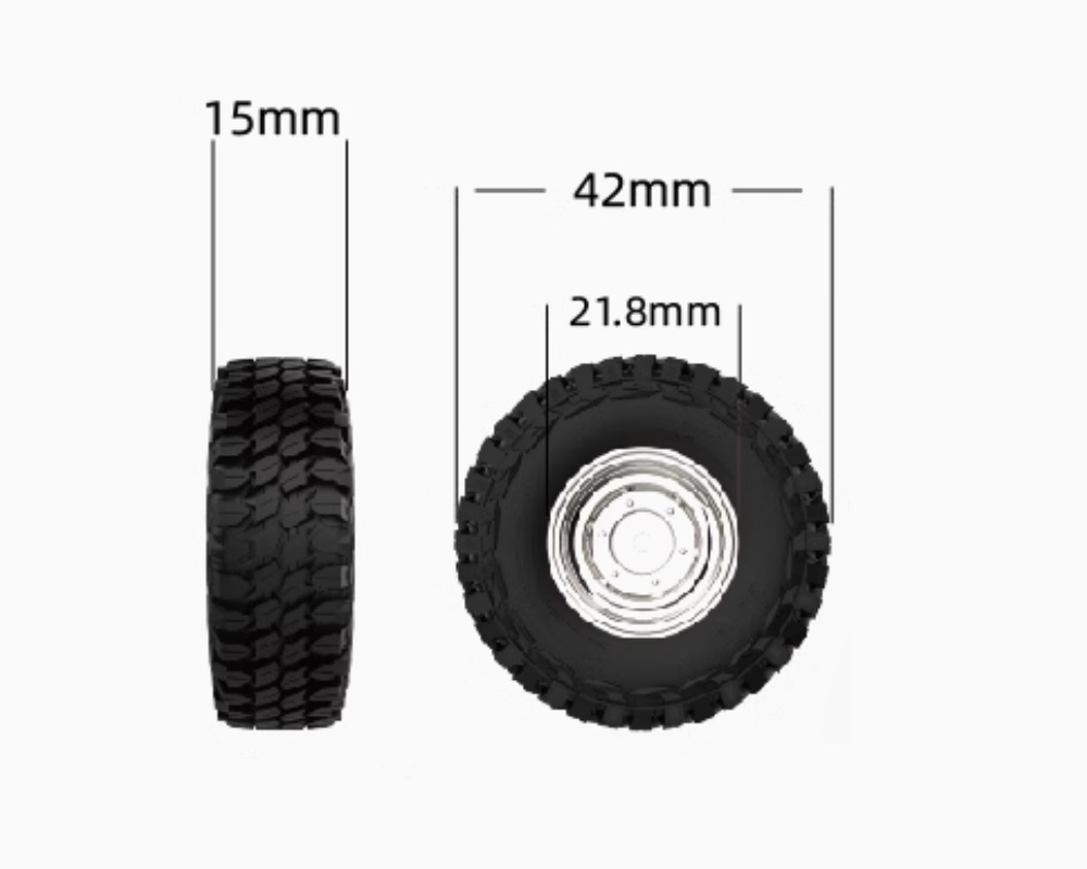 UDIRC UCX2402 Upgrade Parts Wheels is suitable for ucx2401 ucx2402 Dimension