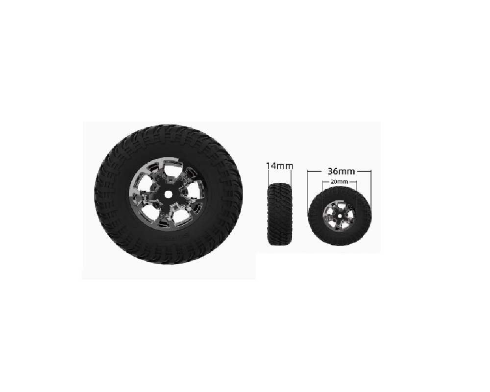 UDIRC UCX2402 RC Crawler Parts Wheels UCX24-P005 Dimension Overview