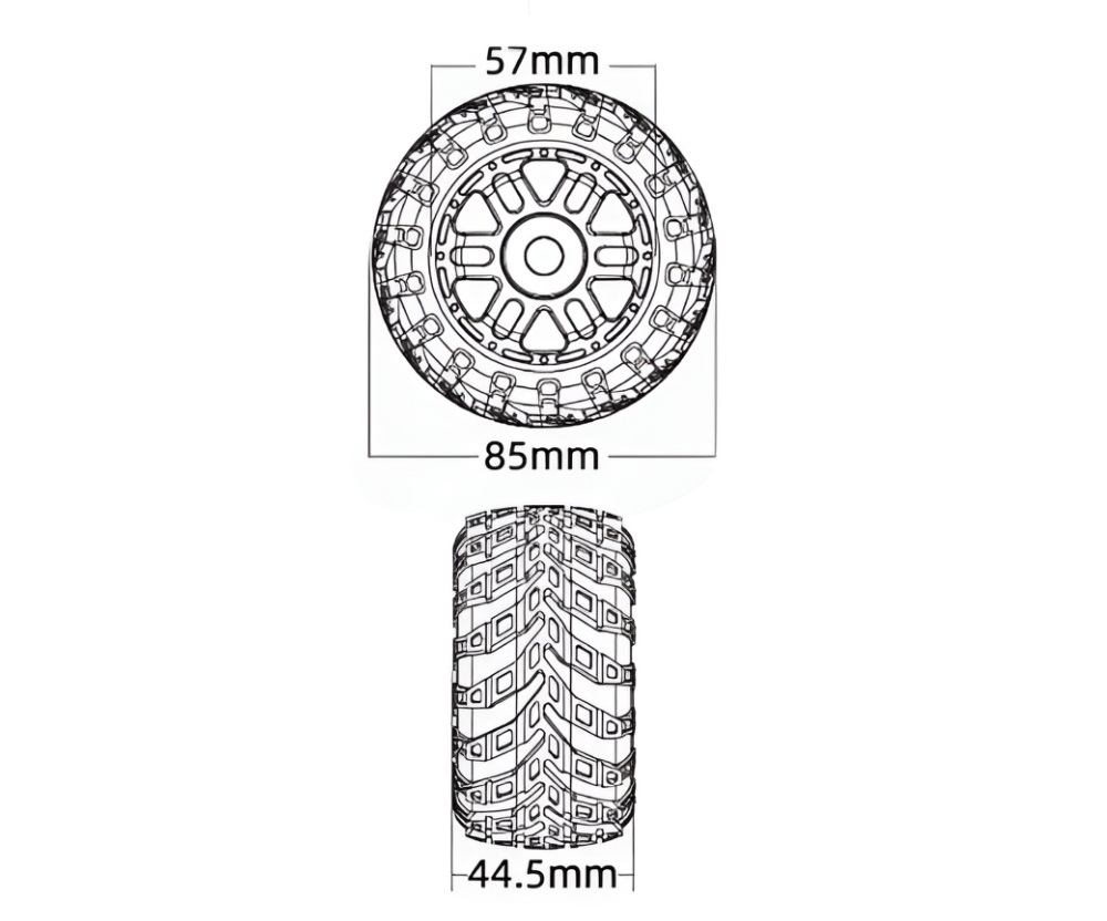 P16-002B-UDIRC-UD1610S-RC-Car-Parts-Rubber-Wheels-Overview